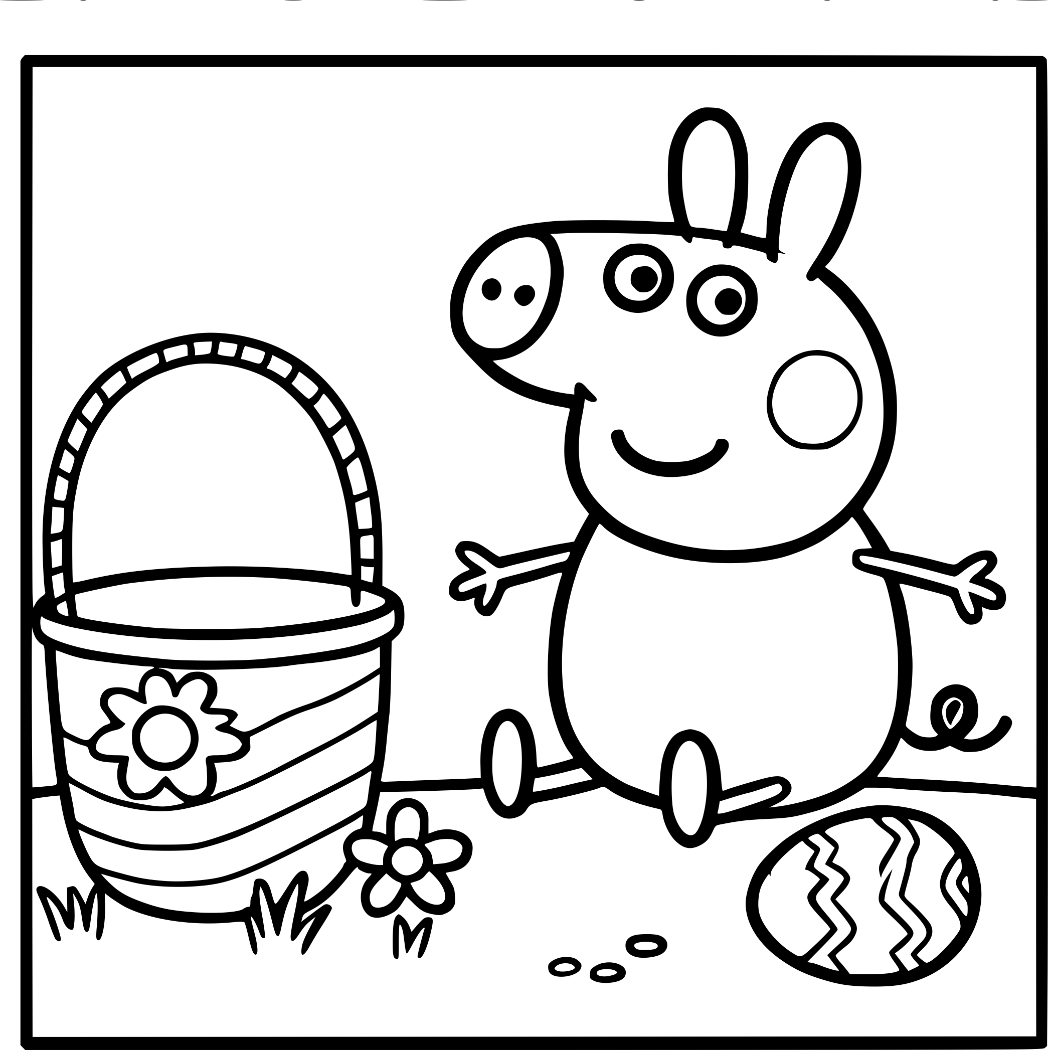 Peppa Pig Easter Egg Hunt Coloring Page Peppa Pig Easter Egg Hunt Coloring Page