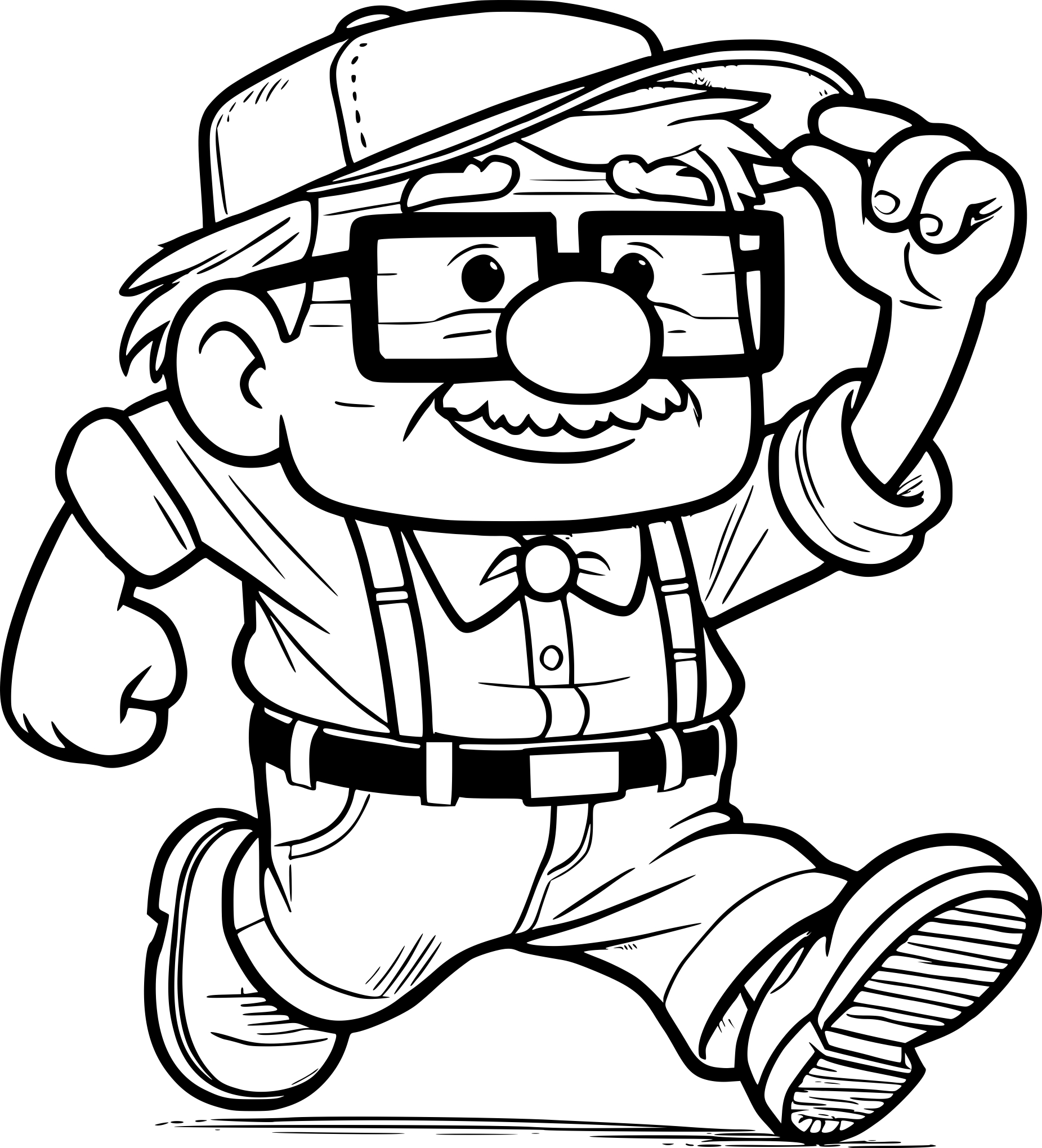 Carl Fredricksen On The Move Coloring Pages Carl Fredricksen On The Move Coloring Pages
